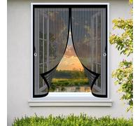 Mosquitera Magnetica 105 x 105 cm Cierre Automático, Automáticamente y Mantiene El Aire Fresco, La Cortina Magnética Es Ideal Cortinas Antimosquitos para Todas Las Ventana, Negro