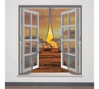 Mosquitera Magnética 105 x 105 cm Cierre Automático de Arriba a Abajo, Mantiene El Aire Fresco Dentro y Los Bichos Fuera Mosquitera Imantada Ventana para Todas Las Ventana, Gris