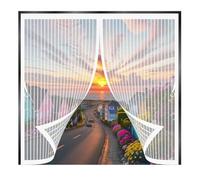 Mosquitera Magnetica 105 x 115 cm Cierre Automático de Arriba a Abajo, Mantiene El Aire Fresco Dentro y Los Bichos Fuera Cortinas Mosquiteras para Todas Las Ventana, Blanco