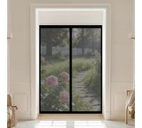 Mosquitera Magnetica 106 x 100 cm Cierre Automático, Mantiene El Aire Fresco en El Interior, Fácil de Instalar, Los Bichos Fuera Mosquitera Reversible para Puerta Exterior, Negro