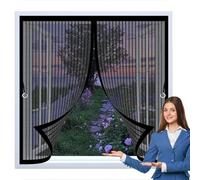 Mosquitera Magnética 106 x 116 cm Cierre Automático, Automáticamente y Mantiene El Aire Fresco, La Cortina Magnética Es Ideal Cortina para Todas Las Ventana, Negro