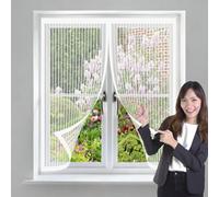 Mosquitera Magnetica 106 x 126 cm Cierre Magnético, sin Necesidad de Taladrar, Que Entre Aire Fresco Cortina Contra Mosquitos para Dormitorio Sala de Puerta, Blanco