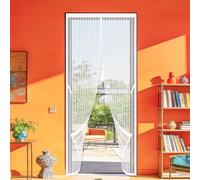 Mosquitera Magnetica 109 x 256 cm Cierre Magnético de Arriba a Abajo Automáticamente Cortina Mosquitera Puerta Lejos de Los Mosquitos para Todos Los Tamaños de Puertas, Blanco