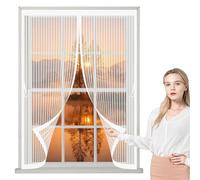 Mosquitera Magnetica 110 x 120 cm Cierre Automático, Automáticamente y Mantiene El Aire Fresco, La Cortina Magnética Es Ideal Cortinas Mosquiteras para Todas Las Ventana, Blanco