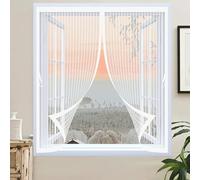 Mosquitera Magnetica 110 x 135 cm Varios Tallas, Cierre Automático, No Requiere Herramientas, Mantiene El Aire Fresco Mosquitera Imantada Ventana para Todas Las Ventana, Blanco