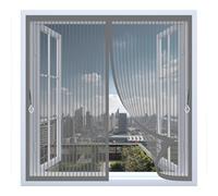 Mosquitera Magnética 110 x 135 cm Varios Tallas, Cierre Automático, No Requiere Herramientas, Mantiene El Aire Fresco Mosquitera Imantada Ventana para Todas Las Ventana, Gris