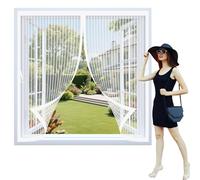 Mosquitera Magnética 110 x 150 cm Cierre Automático, Automáticamente y Mantiene El Aire Fresco, La Cortina Magnética Es Ideal Cortina de Malla para Todas Las Ventana, Blanco