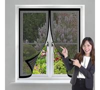 Mosquitera Magnetica 110 x 150 cm Cierre Magnético, sin Necesidad de Taladrar, Que Entre Aire Fresco Cortina Contra Mosquitos para Dormitorio Sala de Puerta, Negro