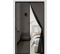 Mosquitera Magnética 110 x 155 cm Cierre Automático con Imanes y Pesos, Taladrar Fácil de Instalar Mantiene Cortina Mosquiteras para Puerta Exterior para Dormitorio, Negro