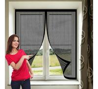 Mosquitera Magnetica 110 x 155 cm Cierre Automático, Protección Insectos, Resistente a La Rotura Cortinas Mosquiteras para Puertas para Dormitorio Sala de Puerta, Negro