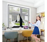 Mosquitera Magnetica 110 x 155 cm Cierre Automático, Protección Insectos, Resistente a La Rotura Puerta de Malla Magnética para Correderas, Garaje O Patio, Blanco