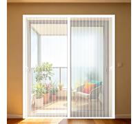 Mosquitera Magnética 110 x 170 cm Mosquitera Magnética Cortinas Cierre Automático de Arriba a Abajo, Mantiene El Aire Fresco Dentro y Los Bichos Fuera, para Patio Balcón, Blanco