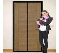 Mosquitera Magnetica 110 x 180 cm Cierre Automático, Que Entre Aire Fresco Cortina Mosquiteras Magnética Fácil Instalación sin Taladrar para Correderas, Garaje O Patio, Negro