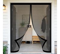 Mosquitera Magnetica 110 x 230 cm Junta Magnética de Arriba a Abajo, sin Taladrar, Transpirables, Resistente Al Viento Mosquitera para Puerta para Puerta Exterior, Negro
