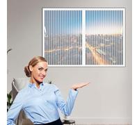 Mosquitera Magnética 110 x 66 cm Cierre Magnético de Arriba a Abajo Automáticamente Magnetica Puerta Cortinas Fácil Instalación, Varios Tallas para Terraza, Ventana, Door, Blanco
