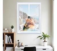 Mosquitera Magnética 115 x 120 cm Cierre Automático de Arriba a Abajo, Mantiene El Aire Fresco Dentro y Los Bichos Fuera Cortina Mosquiteras para Todas Las Ventana, Blanco
