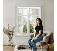 Mosquitera Magnetica 115 x 140 cm Junta Magnética de Arriba a Abajo, sin Taladrar, Transpirables Mosquitera Magnética para Puertas para Dormitorio Sala de Puerta, Blanco