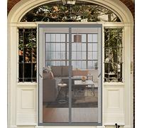 Mosquitera Magnética 115 x 205 cm Magnético Mosquitera Se Cierra Automáticamente Cortina Magnética para Puerta Balcón Corredera de Patio, Gris