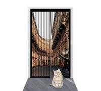 Mosquitera Magnetica 115 x 212 cm Mantiene El Aire Fresco en El Interior Mosquitera Puertas Fácil Instalación sin Taladrar para Puerta Exterior de Balcón/Patio, Negro
