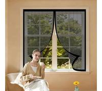 Mosquitera Magnetica 117 x 147 cm Cierre Magnético, sin Necesidad de Taladrar, Que Entre Aire Fresco Mosquiteras Magneticas para Puertas para Dormitorio Sala de Puerta, Negro