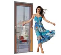 Mosquitera Magnetica 117 x 286 cm Se Cierra Automáticamente Puerta de Malla Magnética Lejos de Los Mosquitos para Balcón Salón Dormitorio Puerta de Patio, Gris