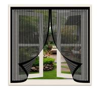 Mosquitera Magnética 119 x 111 cm Que Evita El Paso de Insectos Mosquitera Cortina Puerta Magnetica Adsorción Magnética Plegable para Entrada Interior y Ventanas, Negro