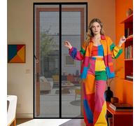 Mosquitera Magnetica 119 x 251 cm Imanes para Un Autocierre Mosquitera Imantada Puerta Lejos de Los Mosquitos para Balcón Puerta Corredera de Patio, Negro