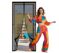 Mosquitera Magnetica 119 x 288 cm Se Cierra Automáticamente Cortina Mosquitera Puerta Exterior Resistente a La Rotura para Puerta Del Balcón, Patio, Negro