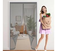 Mosquitera Magnética 120 x 130 cm Cierre Automático de Arriba a Abajo, Mantiene El Aire Fresco Dentro y Los Bichos Fuera Mosquitera Cortina Puerta para Sala de Estar, Patio, Gris