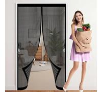Mosquitera Magnética 120 x 130 cm Cierre Automático de Arriba a Abajo, Mantiene El Aire Fresco Dentro y Los Bichos Fuera Mosquitera Cortina Puerta para Sala de Estar, Patio, Negro