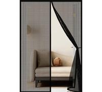 Mosquitera Magnética 121 x 165 cm Malla Ultrafina Anti-Insectos sin Taladrar, Cierre Automático con Imanes Fuertes Cortina Magnética para Puertas para Pasillos Puertas, Negro