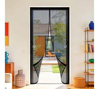 Mosquitera Magnetica 121 x 236 cm Magnético Automático Cortina Mosquitera Puerta Exterior No Requiere Herramientas, Fácil de Instalar para Todos Los Tamaños de Puertas, Negro