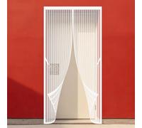 Mosquitera Magnetica 122 x 186 cm Cierre Magnético de Arriba a Abajo Fly Curtains for Door Proteja a su Familia de Los Mosquitos para Puertas de Patio y Balconeras, Blanco