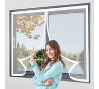 Mosquitera Magnetica 125 x 140 cm Cierre Automático, Protección Insectos, Resistente a La Rotura Cortina Contra Mosquitos para Correderas, Garaje O Patio, Blanco