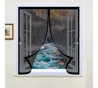 Mosquitera Magnética 125 x 140 cm Varios Tallas, Cierre Automático, No Requiere Herramientas, Mantiene El Aire Fresco Mosquitera para Ventana para Todas Las Ventana, Negro