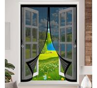 Mosquitera Magnetica 125 x 145 cm Cierre Automático, Automáticamente y Mantiene El Aire Fresco, La Cortina Magnética Es Ideal Cortina Antimosquitos para Todas Las Ventana, Negro