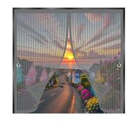 Mosquitera Magnetica 125 x 145 cm Cierre Automático de Arriba a Abajo, Mantiene El Aire Fresco Dentro y Los Bichos Fuera Cortinas Mosquiteras para Todas Las Ventana, Gris