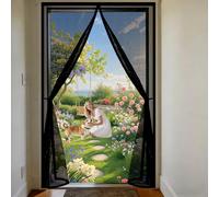 Mosquitera Magnética 125 x 145 cm Cortina Contra Mosquitos con Imanes Cierre Magnético de Arriba a Abajo, Automáticamente, Mantiene El Aire Fresco, para Patio Balcón, Negro