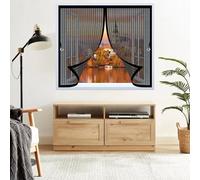 Mosquitera Magnética 130 x 170 cm Varios Tallas, Cierre Automático, No Requiere Herramientas, Mantiene El Aire Fresco Cortina Mosquitera Magnetica para Todas Las Ventana, Negro
