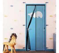 Mosquitera Magnetica 130 x 187 cm Cierre Automático, Que Entre Aire Fresco Cortina Magnética Puerta Exterior Fácil Instalación sin Taladrar para Dormitorio Sala de Puerta, Negro