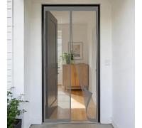 Mosquitera Magnetica 130 x 190 cm Junta Magnética de Arriba a Abajo, sin Taladrar, Transpirables, Resistente Al Viento Cortina Magnética para Puerta Exterior, Gris