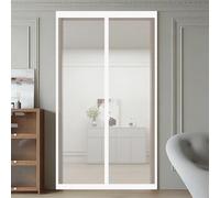 Mosquitera Magnetica 130 x 190 cm Junta Magnética de Arriba a Abajo, sin Taladrar, Transpirables, Resistente Al Viento Cortina Magnética Antiinsectos para Puerta Corredera, Blanco