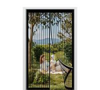 Mosquitera Magnetica 130 x 256 cm Se Cierra Automáticamente Mosquitera Puertas Fácil Instalación sin Taladrar para Puerta Exterior de Balcón/Patio, Negro