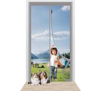 Mosquitera Magnetica 132 x 209 cm sin Taladrar Fácil de Instalar Cortina Mosquitera Magnética Mantiene El Aire Fresco para Puerta Del Balcón Puerta Patio, Gris