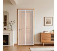 Mosquitera Magnetica 132 x 244 cm Cierre Automático, Que Entre Aire Fresco Cortina Mosquitera Magnética Fácil Instalación sin Taladrar para Correderas, Garaje O Patio, Blanco