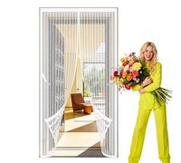 Mosquitera Magnetica 133 x 200 cm Imanes para Un Autocierre Cortina Mosquitera Magnética Lejos de Los Mosquitos para Puertas de Patio y Balconeras, Blanco