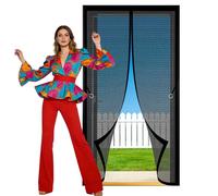 Mosquitera Magnetica 133 x 212 cm Magnético Automático Mosquitera Magnetica Puerta Resistente a La Rotura para Puertas de Balcón O Terraza, Negro