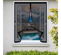 Mosquitera Magnética 134 x 146 cm Varios Tallas, Cierre Automático, No Requiere Herramientas, Mantiene El Aire Fresco Mosquitera para Ventana para Todas Las Ventana, Negro
