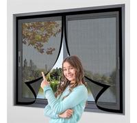Mosquitera Magnetica 135 x 140 cm Cierre Automático, Protección Insectos, Resistente a La Rotura Cortina Contra Mosquitos para Correderas, Garaje O Patio, Negro