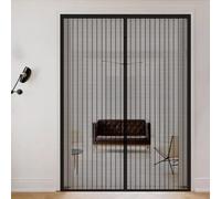 Mosquitera Magnética 135 x 210 cm Cierre Automático con Imanes y Pesos, Taladrar Fácil de Instalar Mantiene Cortina Mosquiteras para Puerta Exterior para Dormitorio, Negro